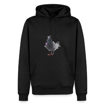 Pixel Taube - Männer Premium Bio Hoodie - Schwarz - Vorne - Nico (187cm)