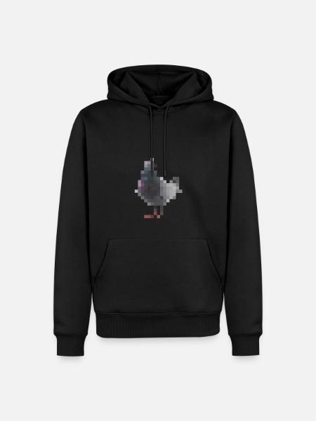Pixel Taube - Männer Premium Bio Hoodie - Schwarz