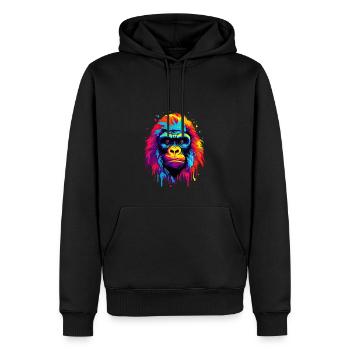 Radiant Spectrum Gorilla - Men’s Premium Organic Hoodie - black - Front - Nico (187cm)