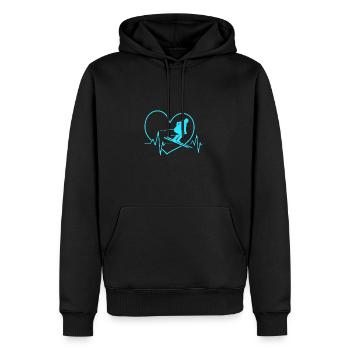 Séjour ski ski - Sweat à capuche Premium bio Homme - noir - Devant - Nico (187cm)