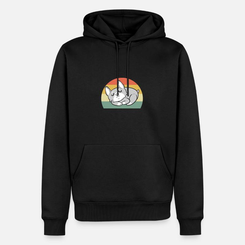 Corgi - Sweat à capuche Premium bio Homme - noir