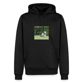 Angel et Wanda nos Français Bulldogs - Sweat à capuche Premium bio Homme - noir - Devant - Nico (187cm)