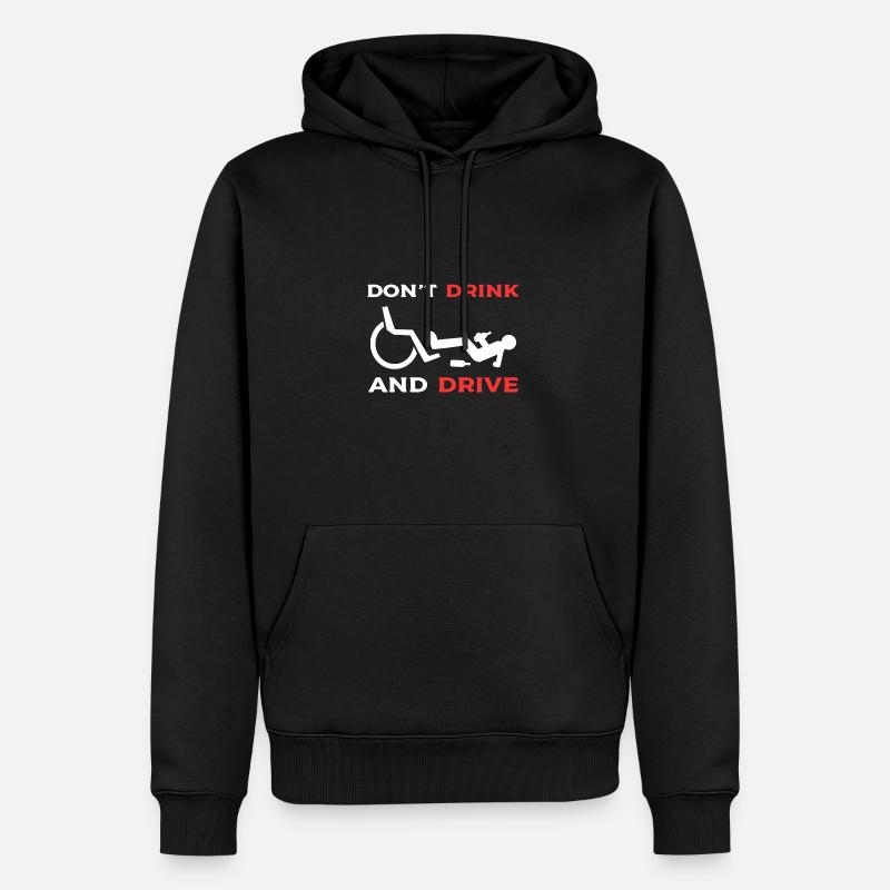 Fauteuil roulant - Sweat à capuche Premium bio Homme - noir