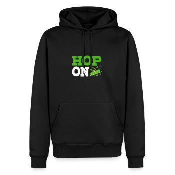 Heuschrecke - Männer Premium Bio Hoodie - Schwarz - Vorne - Nico (187cm)