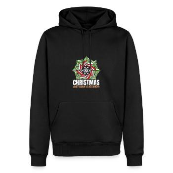 Fröhliche Stimmung amüsantem Musikzitat - Männer Premium Bio Hoodie - Schwarz - Vorne - Nico (187cm)