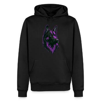 Tête de Berger Allemand Rose - Sweat à capuche Premium bio Homme - noir - Devant - Nico (187cm)