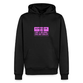 Badminton - Männer Premium Bio Hoodie - Schwarz - Vorne - Nico (187cm)