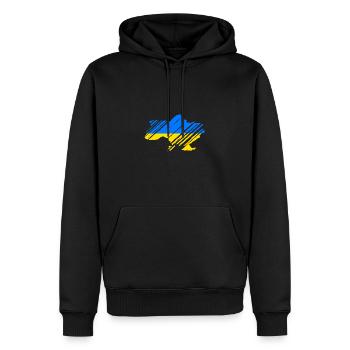 Ukraine - Sweat à capuche Premium bio Homme - noir - Devant - Nico (187cm)