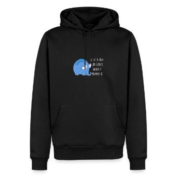 Mammouth - Sweat à capuche Premium bio Homme - noir - Devant - Nico (187cm)