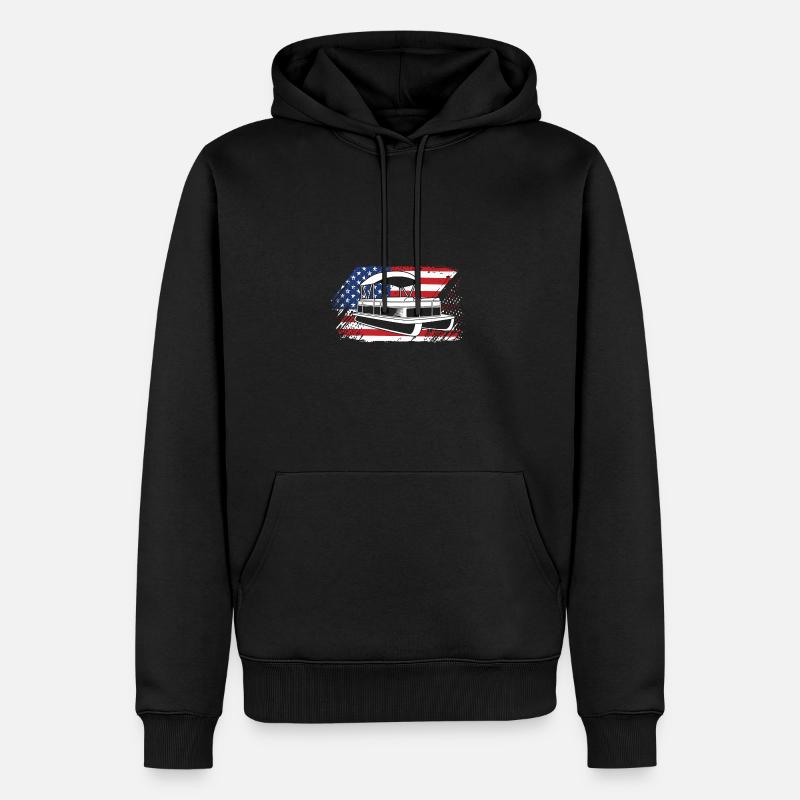 Pontonboot Boot Boote - Männer Premium Bio Hoodie - Schwarz