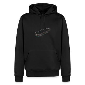 Grands Lacs - Sweat à capuche Premium bio Homme - noir - Devant - Nico (187cm)