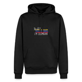 Colombie - Sweat à capuche Premium bio Homme - noir - Devant - Nico (187cm)