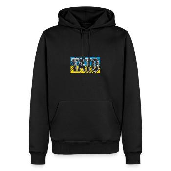 Ukraine - Männer Premium Bio Hoodie - Schwarz - Vorne - Nico (187cm)