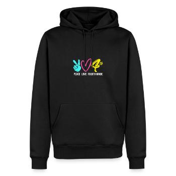 4e année - Sweat à capuche Premium bio Homme - noir - Devant - Nico (187cm)