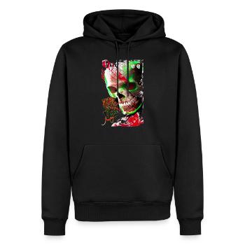 free of war - Männer Premium Bio Hoodie - Schwarz - Vorne - Nico (187cm)