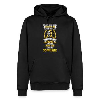 SCHWEISSER - Männer Premium Bio Hoodie - Schwarz - Vorne - Nico (187cm)