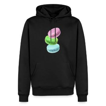 Macarons - Sweat à capuche Premium bio Homme - noir - Devant - Nico (187cm)