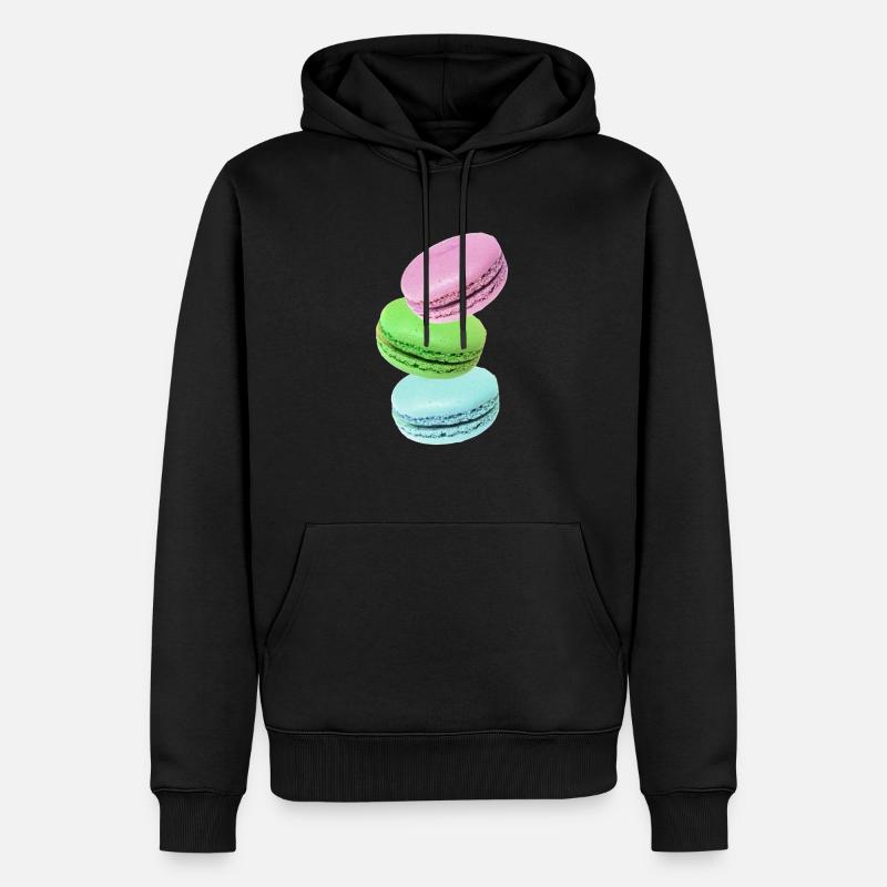 Macarons - Sweat à capuche Premium bio Homme - noir