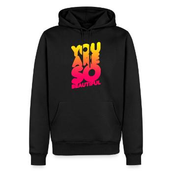 Du bist so schön (Gradation) - Männer Premium Bio Hoodie - Schwarz - Vorne - Nico (187cm)