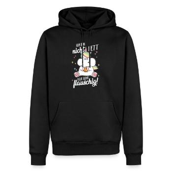 Suis pas gras gras juste moelleux de licorne drôle - Sweat à capuche Premium bio Homme - noir - Devant - Nico (187cm)