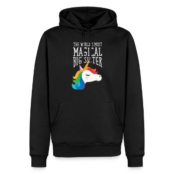 World's Most Magical Big Sister - Unicorn - Sweat à capuche Premium bio Homme - noir - Devant - Nico (187cm)