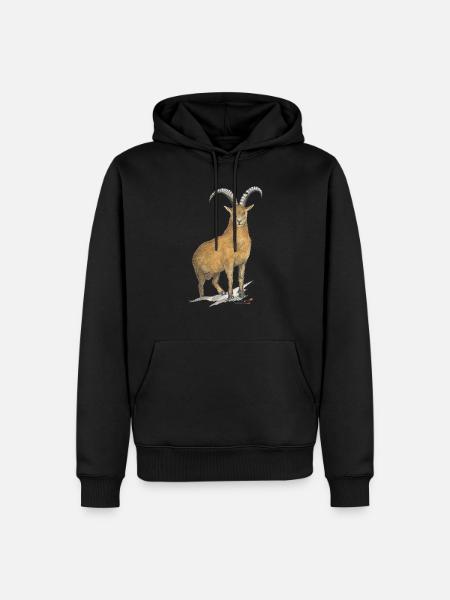 Steinbock - Männer Premium Bio Hoodie - Schwarz