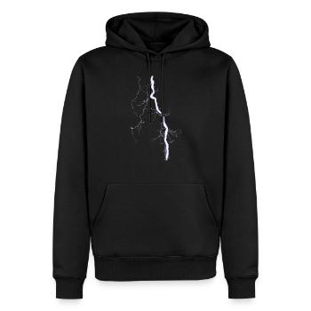 Blitz blau - Männer Premium Bio Hoodie - Schwarz - Vorne - Nico (187cm)