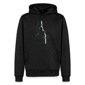 Blitz grün - Männer Premium Bio Hoodie - Schwarz - Vorne - Nico (187cm)