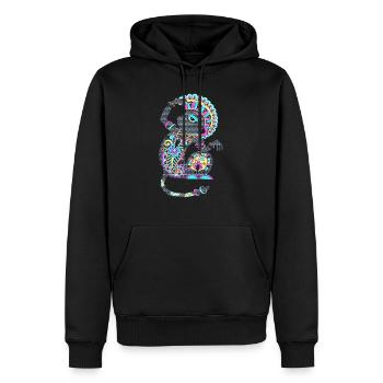 Ornements tribaux - Sweat à capuche Premium bio Homme - noir - Devant - Nico (187cm)