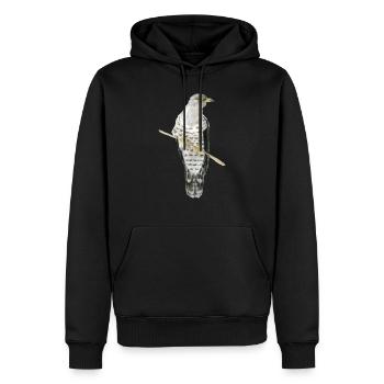 Coucou - Sweat à capuche Premium bio Homme - noir - Devant - Nico (187cm)
