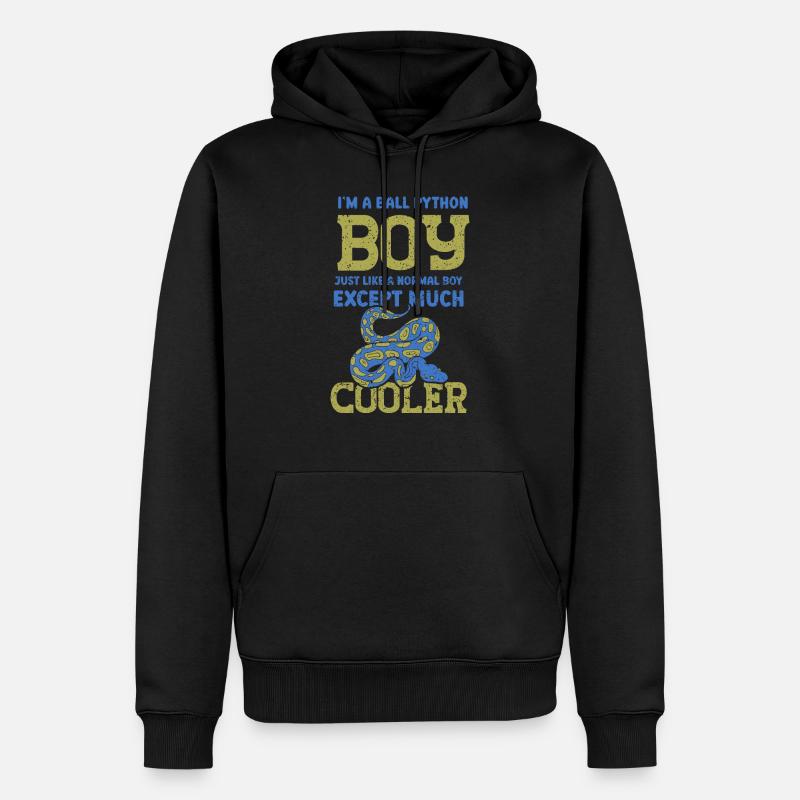 Im a ball python boy - Männer Premium Bio Hoodie - Schwarz
