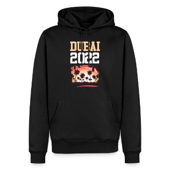 Dubai 2022 - Männer Premium Bio Hoodie - Schwarz - Vorne - Nico (187cm)