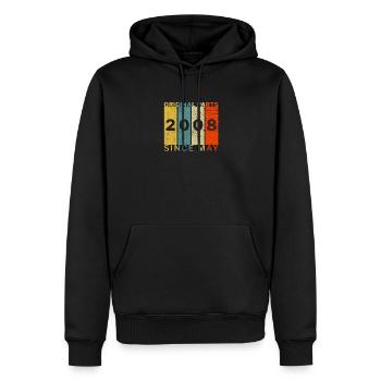 Born In May 2008 Funny Birthday Retro Quote Joke - Men’s Premium Organic Hoodie - black - Front - Nico (187cm)