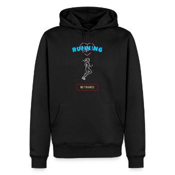 Running, No Thanks! - Men’s Premium Organic Hoodie - black - Front - Nico (187cm)