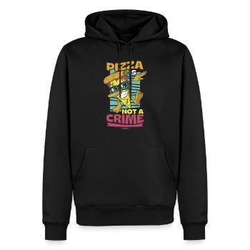 Pizza Is Not A Crime - Männer Premium Bio Hoodie - Schwarz - Vorne - Nico (187cm)