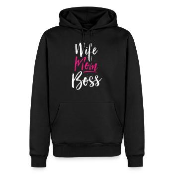 Wife Mom Boss Muttertag Mama Superwoman - Männer Premium Bio Hoodie - Schwarz - Vorne - Nico (187cm)