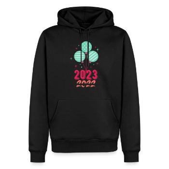 2022 bye bienvenue 2023 ballon coloré du Nouvel An - Sweat à capuche Premium bio Homme - noir - Devant - Nico (187cm)