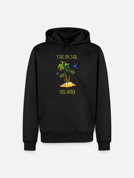 tropical island - Men’s Premium Organic Hoodie - black