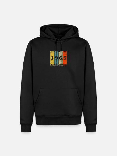 Nato nel gennaio 1965 Divertente Compleanno Retro Citazione - Herre Premium økologisk hoodie - sort