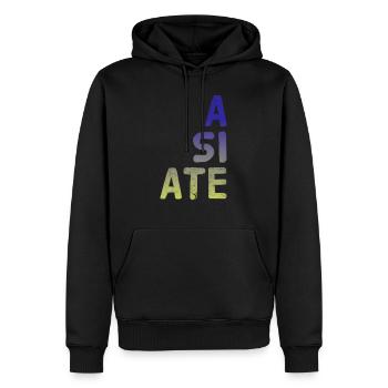 A SI ATE. Merveilleux NOUVEAU design par Maximum Design !! - Sweat à capuche Premium bio Homme - noir - Devant - Nico (187cm)