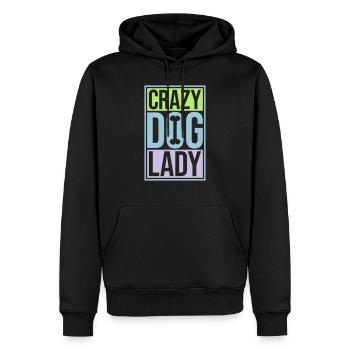 crazy dog lady Zitat - Männer Premium Bio Hoodie - Schwarz - Vorne - Nico (187cm)