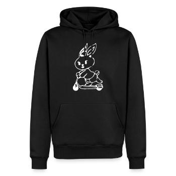 E-Scooter Roller - Männer Premium Bio Hoodie - Schwarz - Vorne - Nico (187cm)
