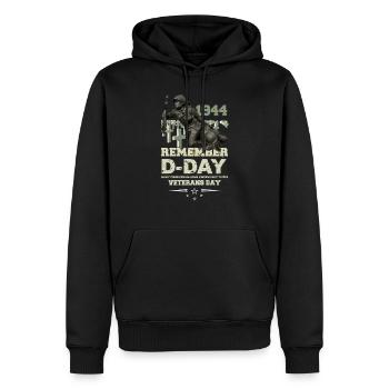 Remember D-day 1944 - Men’s Premium Organic Hoodie - black - Front - Nico (187cm)