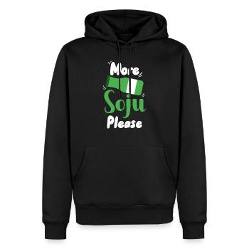 Mehr Soju bitte - Männer Premium Bio Hoodie - Schwarz - Vorne - Nico (187cm)