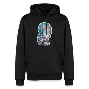 Niedliche kleine Katze - Männer Premium Bio Hoodie - Schwarz - Vorne - Nico (187cm)