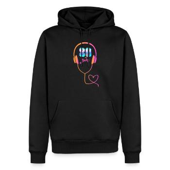 80's Baby Headphones Music Retro Party - Sweat à capuche Premium bio Homme - noir - Devant - Nico (187cm)