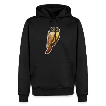 Owl - Nachteule - Süße Eule ~ Hi du alte Nachteule - Männer Premium Bio Hoodie - Schwarz - Vorne - Nico (187cm)