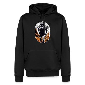 Nature & Mountain Hiking - Men’s Premium Organic Hoodie - black - Front - Nico (187cm)