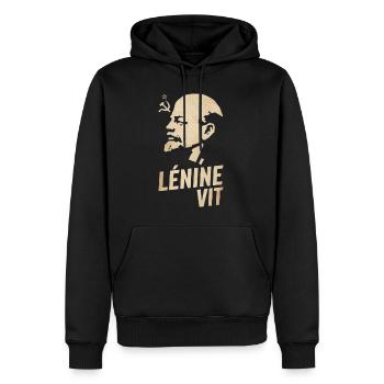 Lenin lebt - Männer Premium Bio Hoodie - Schwarz - Vorne - Nico (187cm)