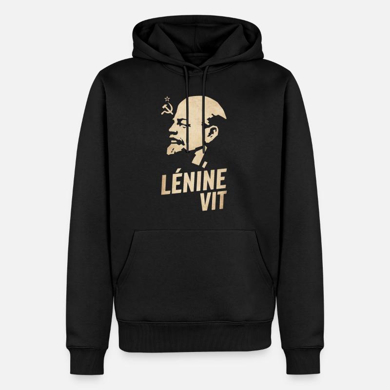 Lenin lebt - Männer Premium Bio Hoodie - Schwarz